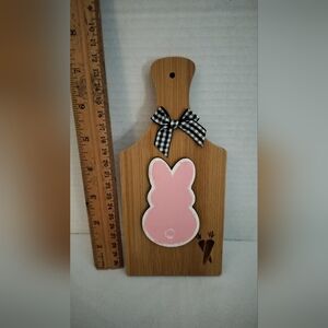 Pink Bunny Wooden Cutting Board Chalk Couture